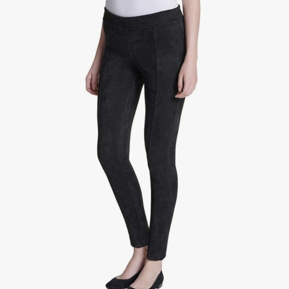 Andrew Marc Black Faux Suede Pull-on Leggings - Women's Size Medium